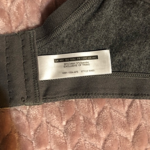 Delimira soft cotton Bra non padded lace trim plus size 46C.  Runs small. - Picture 7 of 7